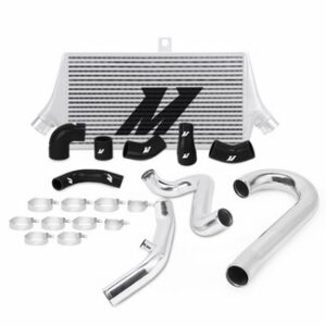 Intercooler z orurowaniem Mishimoto, Mitsubishi Lancer EVO 7 / 8 / 9 01-07 czarne węże, srebrny IC